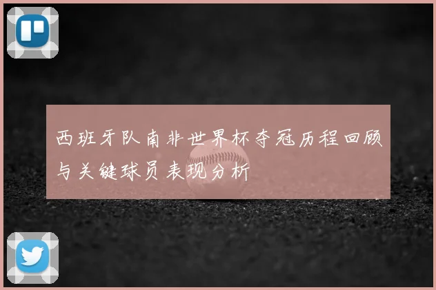 西班牙队南非世界杯夺冠历程回顾与关键球员表现分析